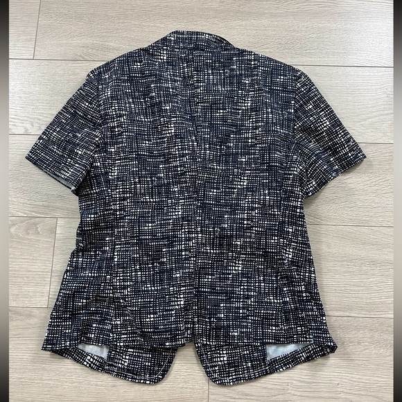 MaxMara Blue White Pattern Short Sleeve Blazer Pantsuit - Picture 4 of 16